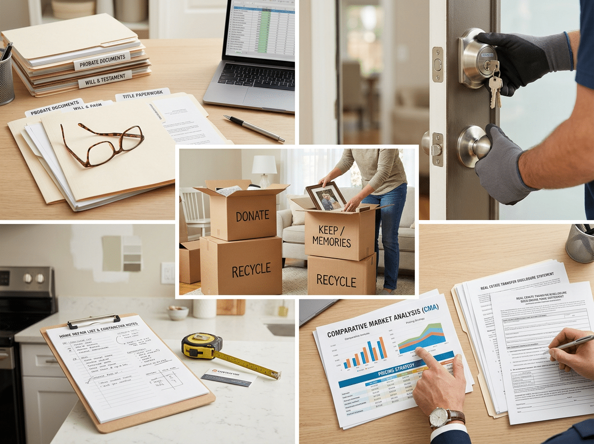 Before listing an inherited home, handle probatetitle, secure the property, sort belongings, plan repairs, complete disclosures, and price it right.