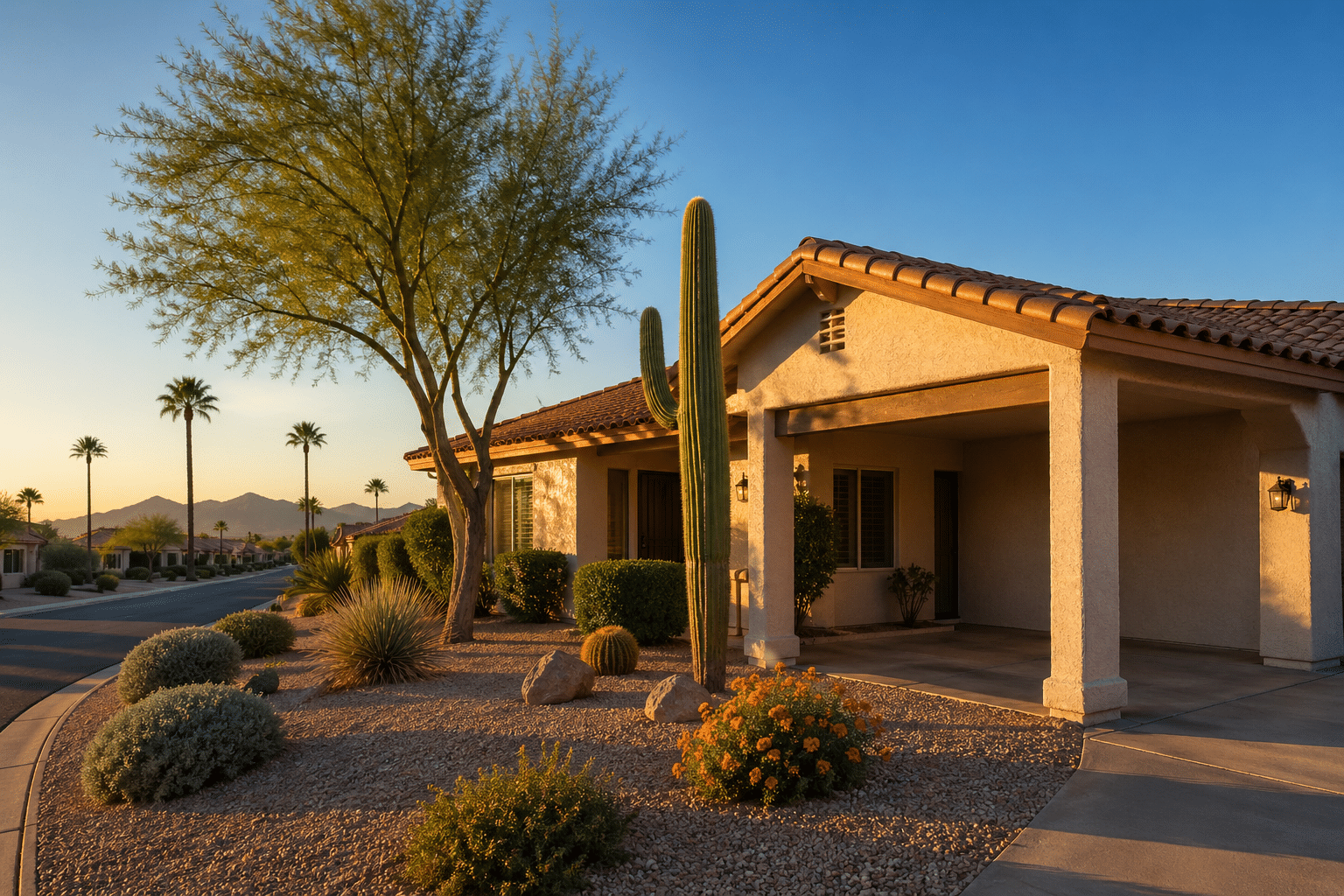 ingle-story patio home in an established West Valley Arizona 55+ community