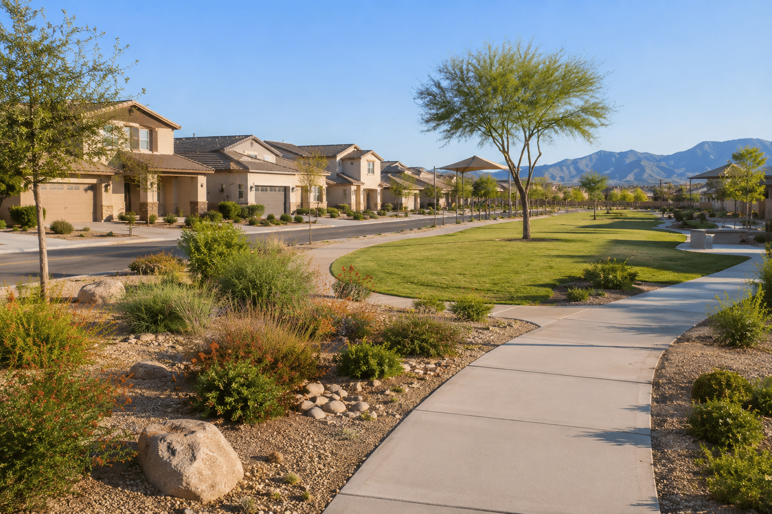 Phoenix Real Estate in Estrella Village with newer homes inspired by Alamar and its master-planned community setting - West Usa Realty