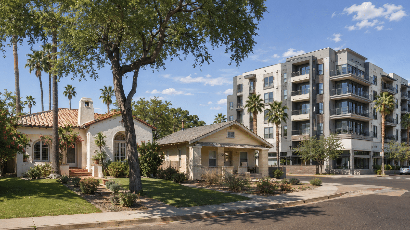 Phoenix Real Estate in Encanto Village showing historic homes, renovation opportunities, and Central Avenue condominiums - West Usa Realty