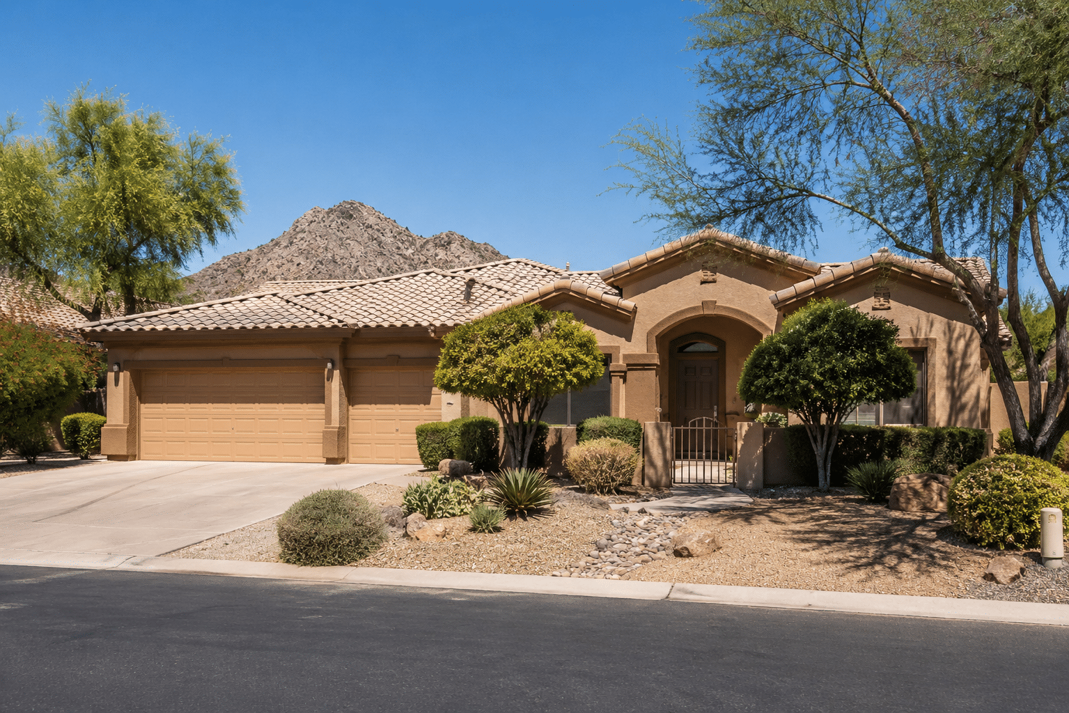 Bellasera homes for sale featuring Del Webb desert architecture and well-kept North Scottsdale curb appeal - West Usa Realty