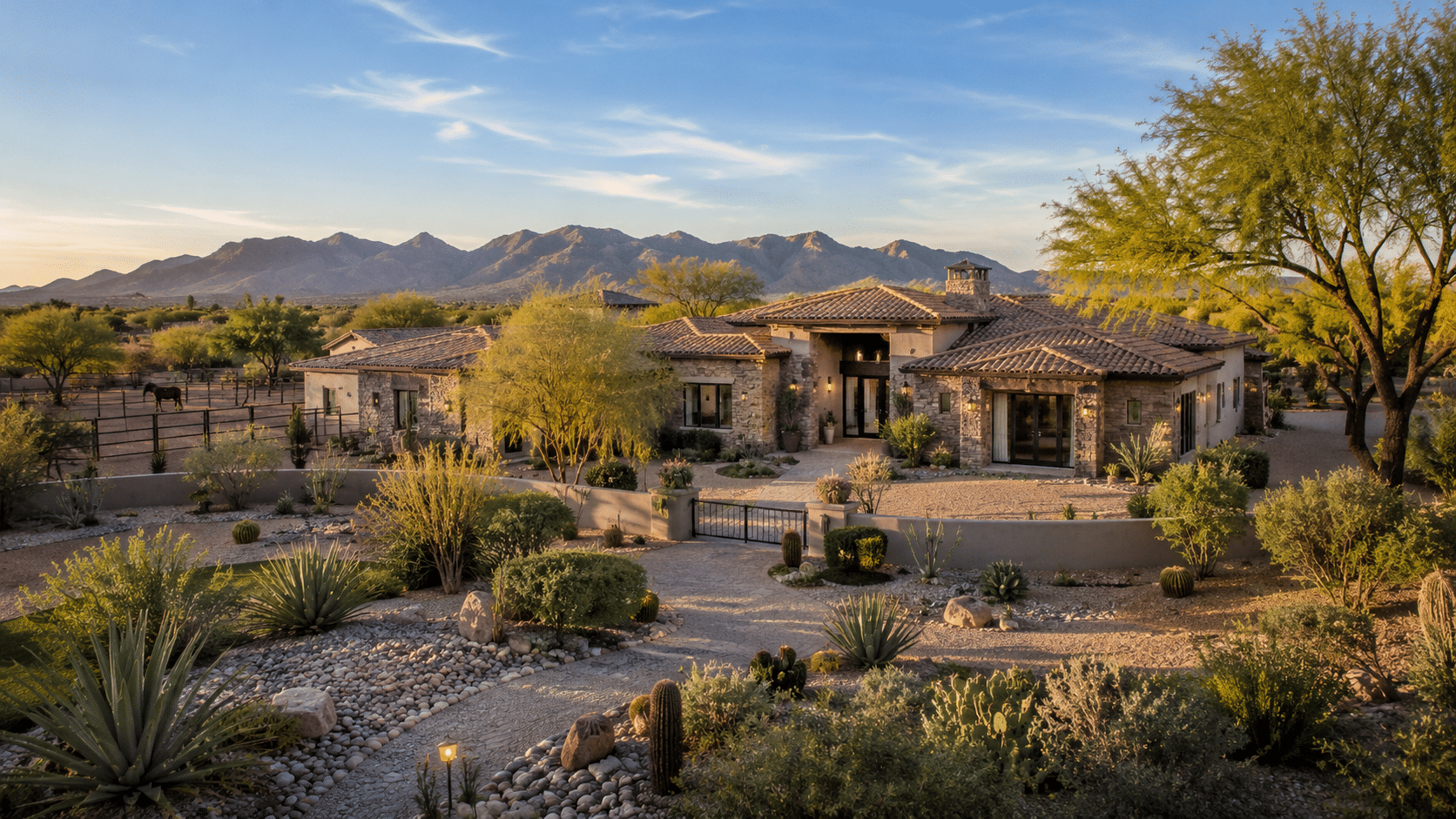 Cactus Corridor Scottsdale homes for sale aerial view with McDowell Mountains