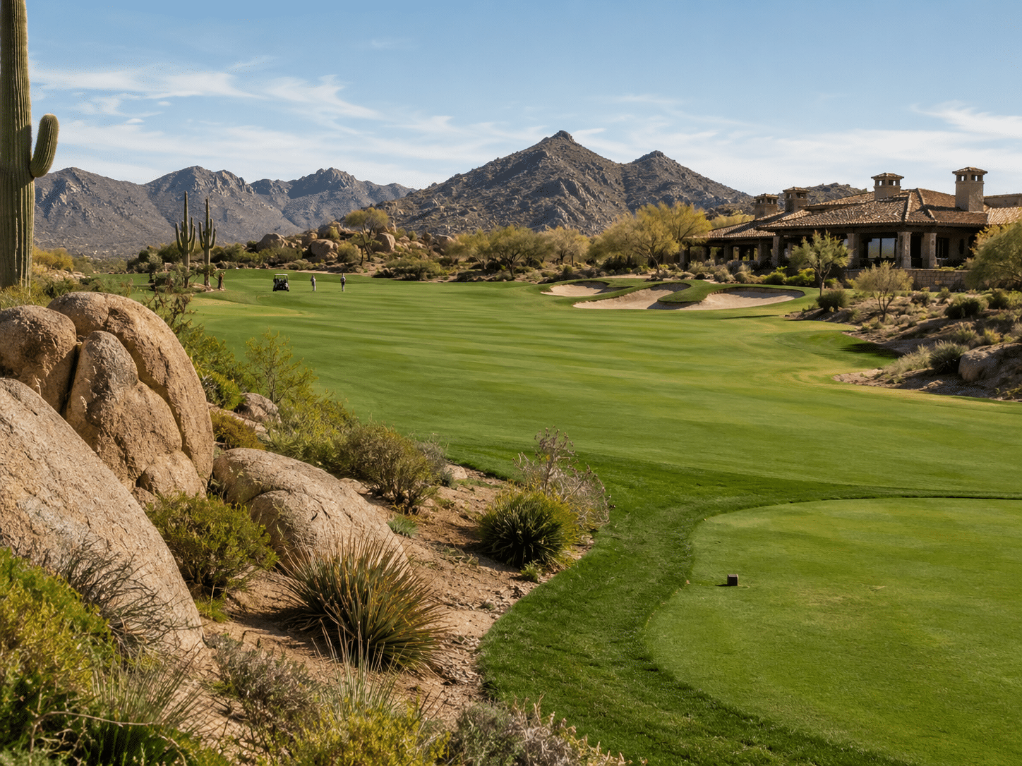Troon North Golf Club Scottsdale Monument Course fairway adjacent to Happy Valley Ranch
