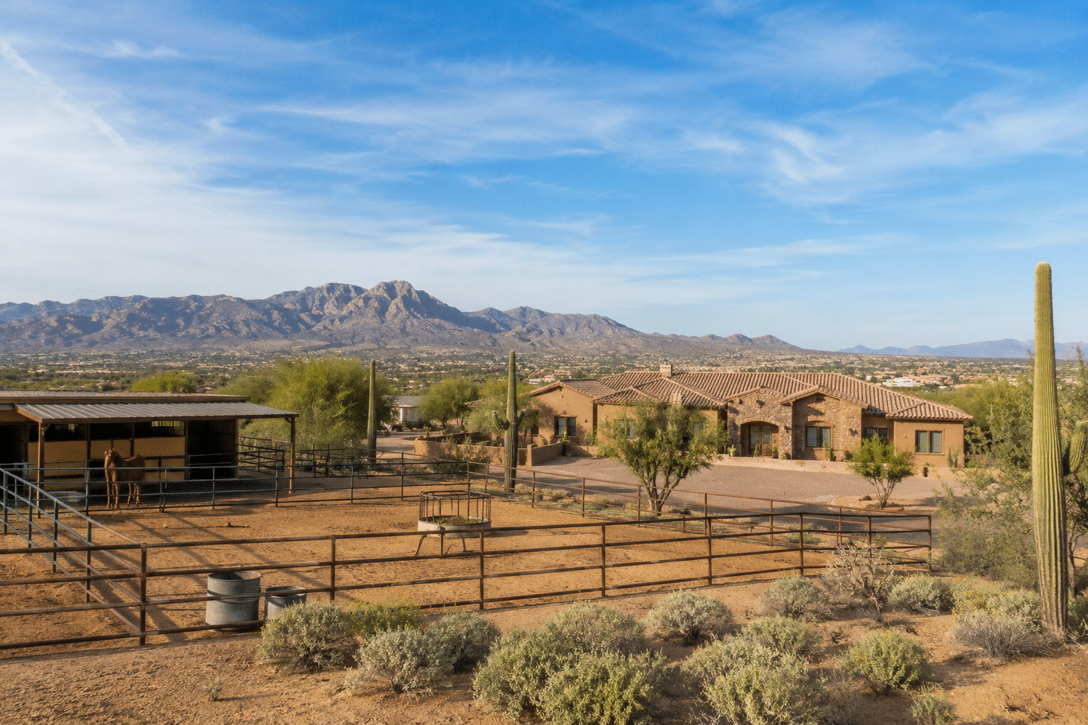 Desert Hills Arizona equestrian property with private corral and Sonoran Desert backdrop