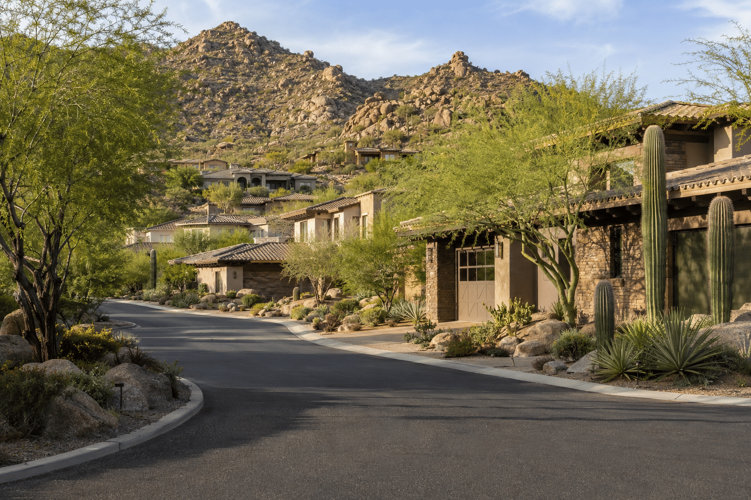 Troon Village custom estate with Pinnacle Peak views and desert landscaping