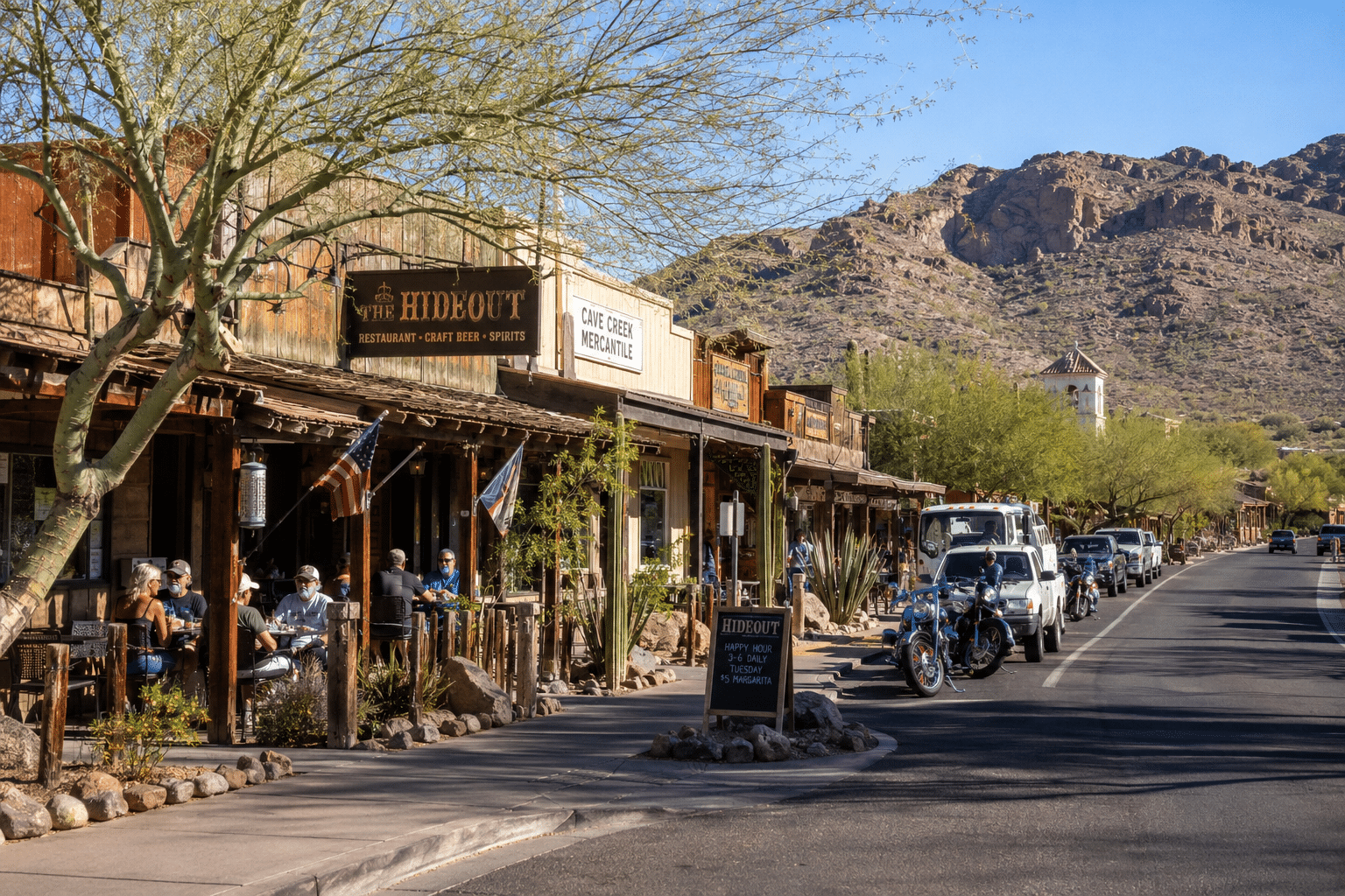 Cave Creek Real Estate near Rancho Paloma with western-style dining, local shops, and authentic Cave Creek town character - West Usa Realty