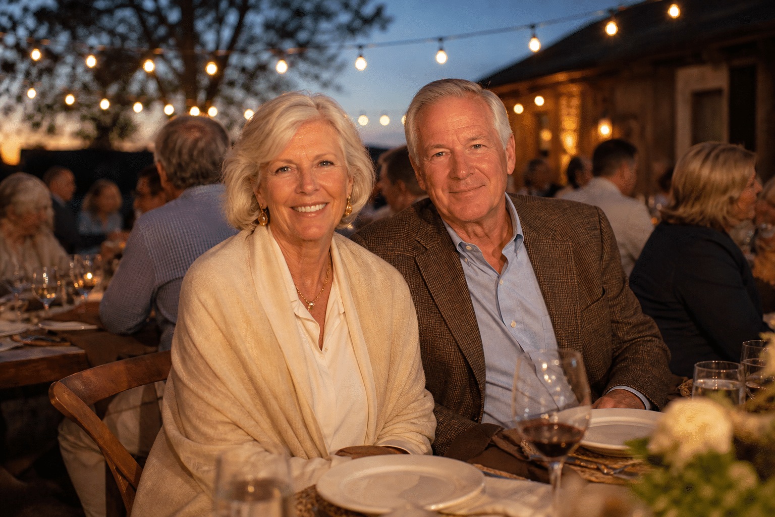outdoor evening community event