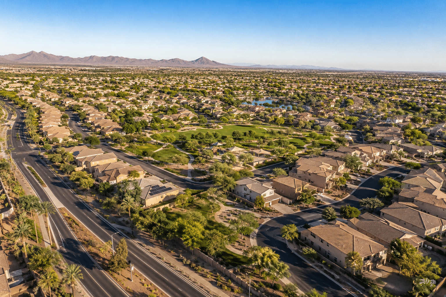 Ashland Ranch Gilbert Arizona master-planned community aerial view