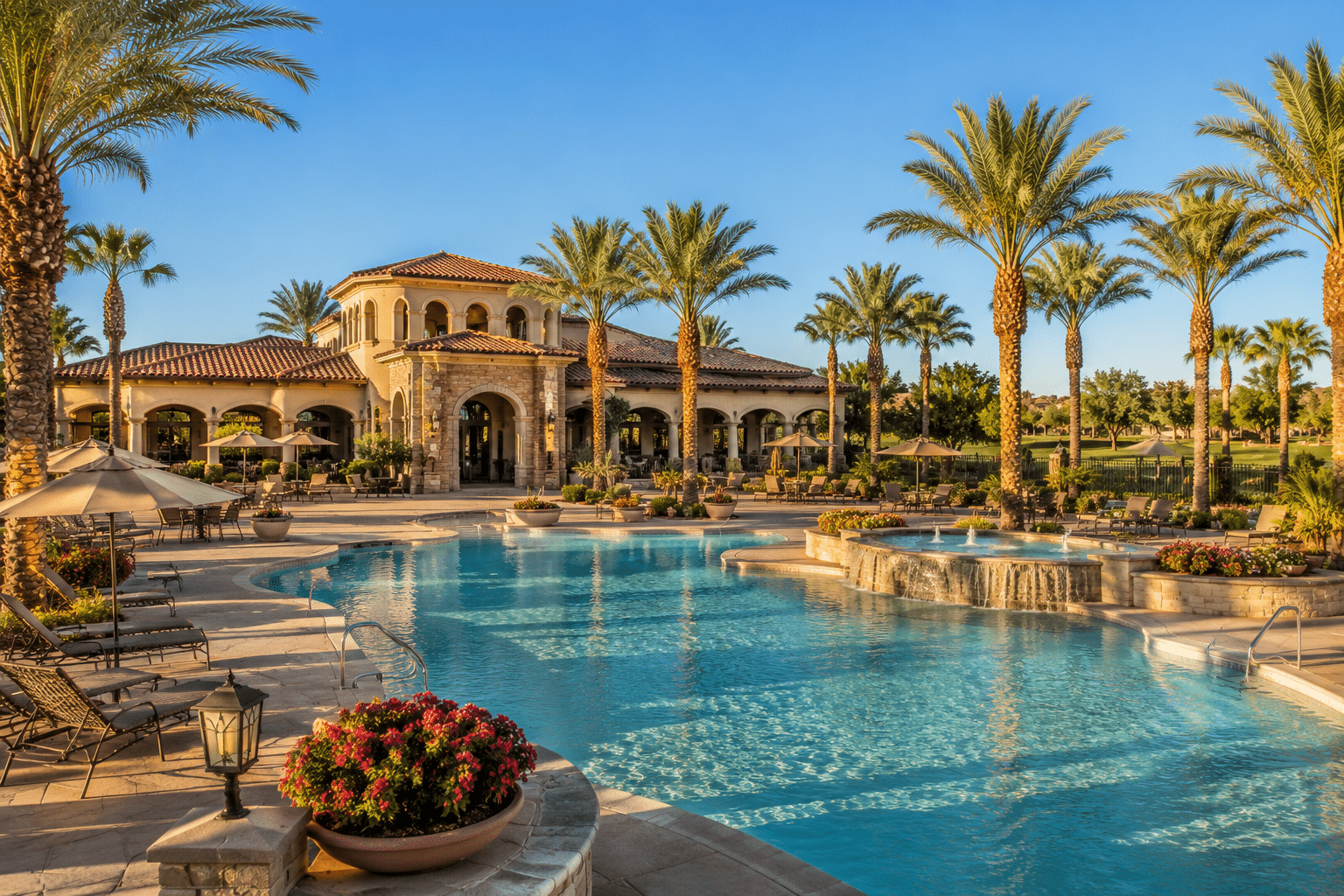 Seville country club resort-style pool and clubhouse Gilbert AZ