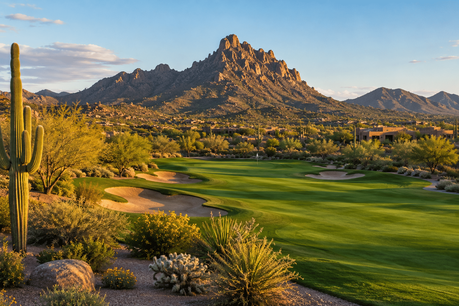 Legend Trail Golf Club fairway with Pinnacle Peak views Scottsdale Arizona