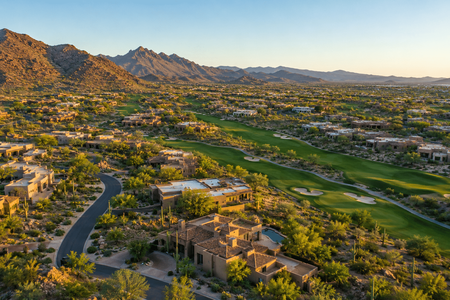 Legend Trail master-planned golf community aerial view North Scottsdale