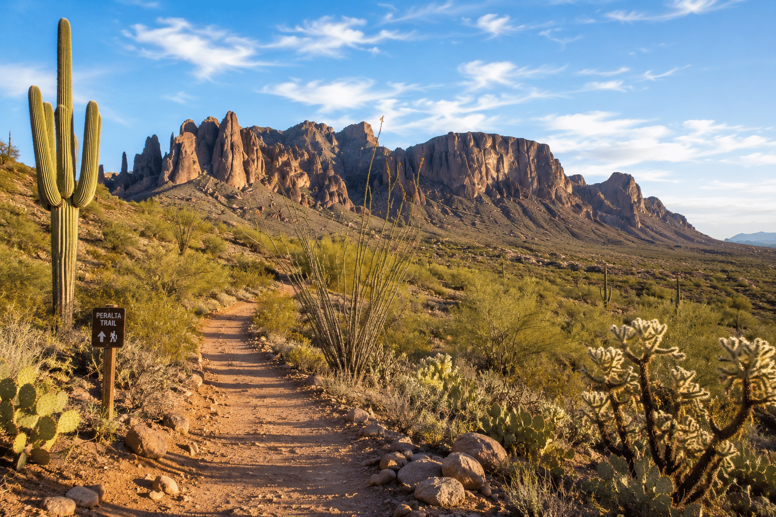 Peralta Trail Superstition Wilderness hiking near Blossom Rock Apache Junction