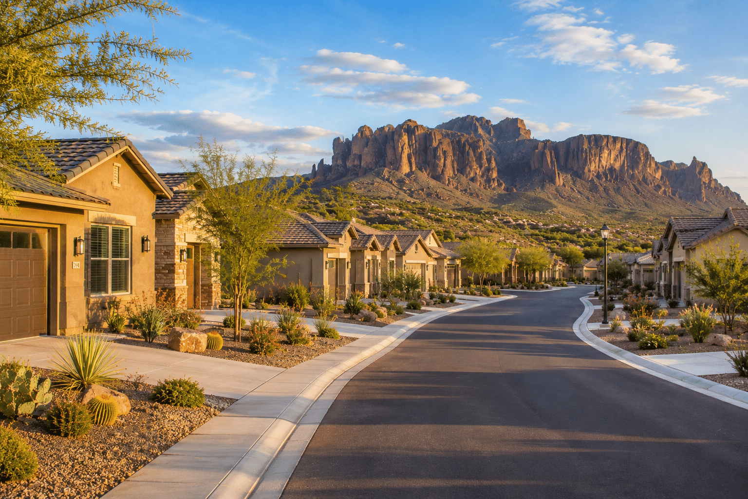 Blossom Rock real estate Apache Junction Sonoran Desert neighborhood streetscape
