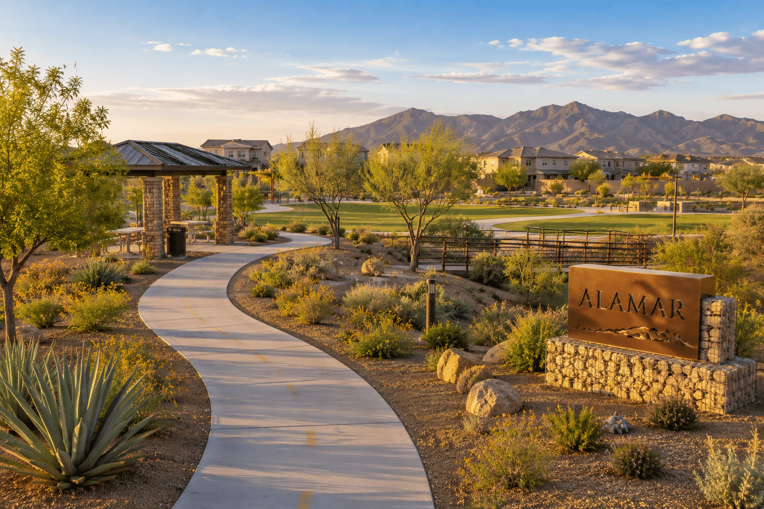 Alamar master-planned community trail system and desert park Avondale