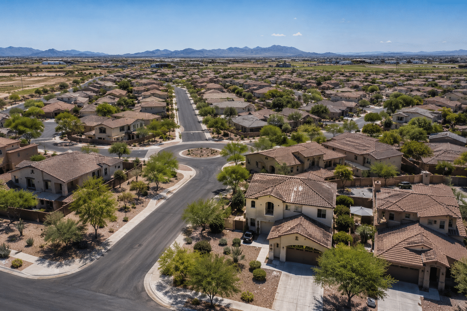 Cantada Ranch Tolleson AZ single-family homes neighborhood aerial view