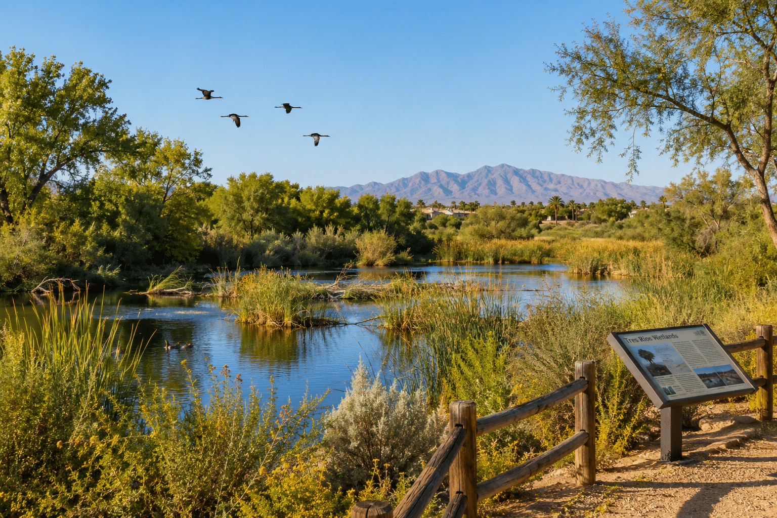 Tres Rios Wetlands Avondale AZ bird watching riparian habitat