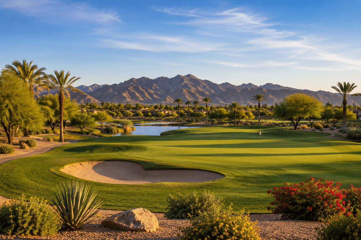 Coldwater Golf Club Avondale AZ fairway with mountain backdrop