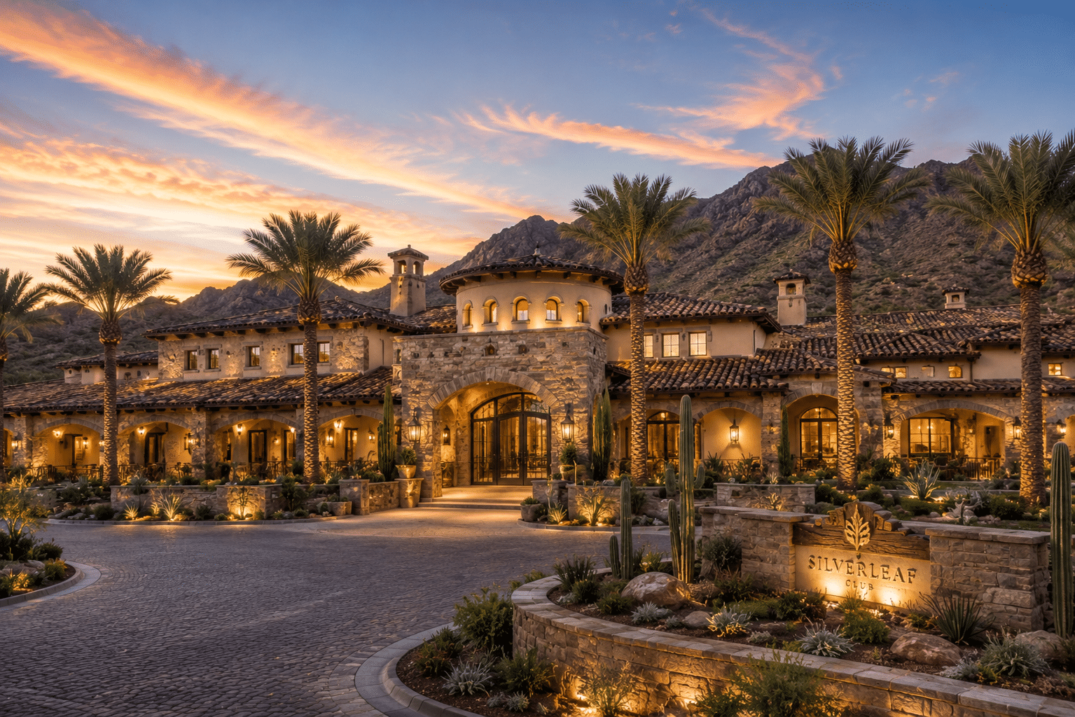 Silverleaf Club 50000 square foot Mediterranean-style clubhouse exterior