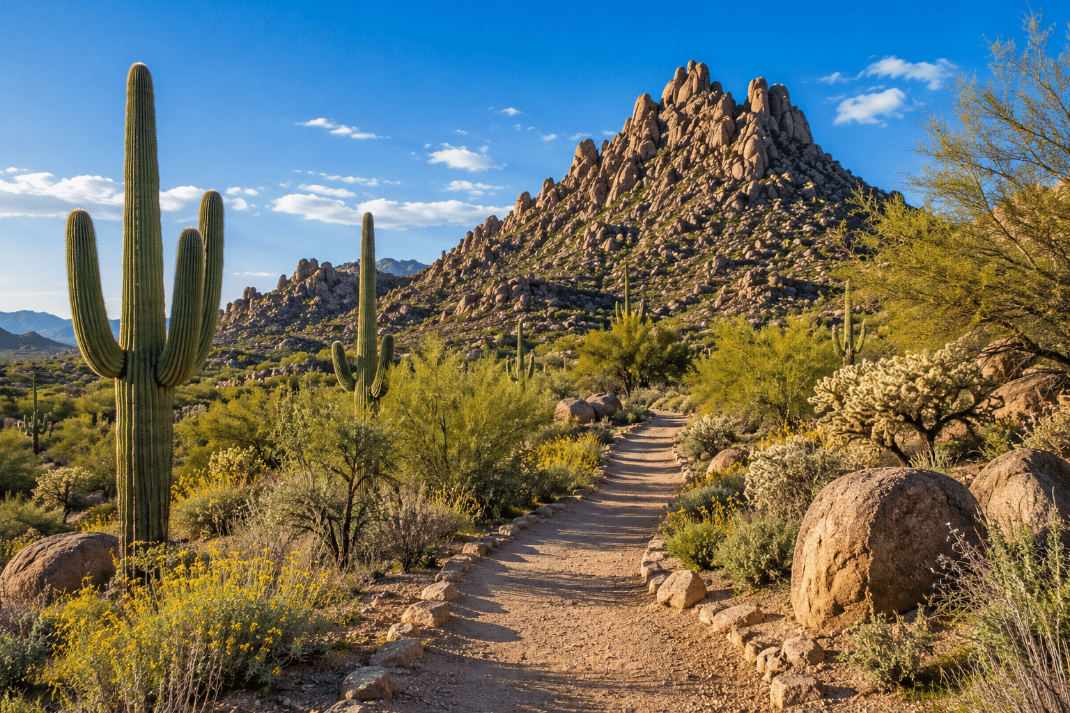 Troon North Pinnacle Peak Park hiking trail saguaro cactus