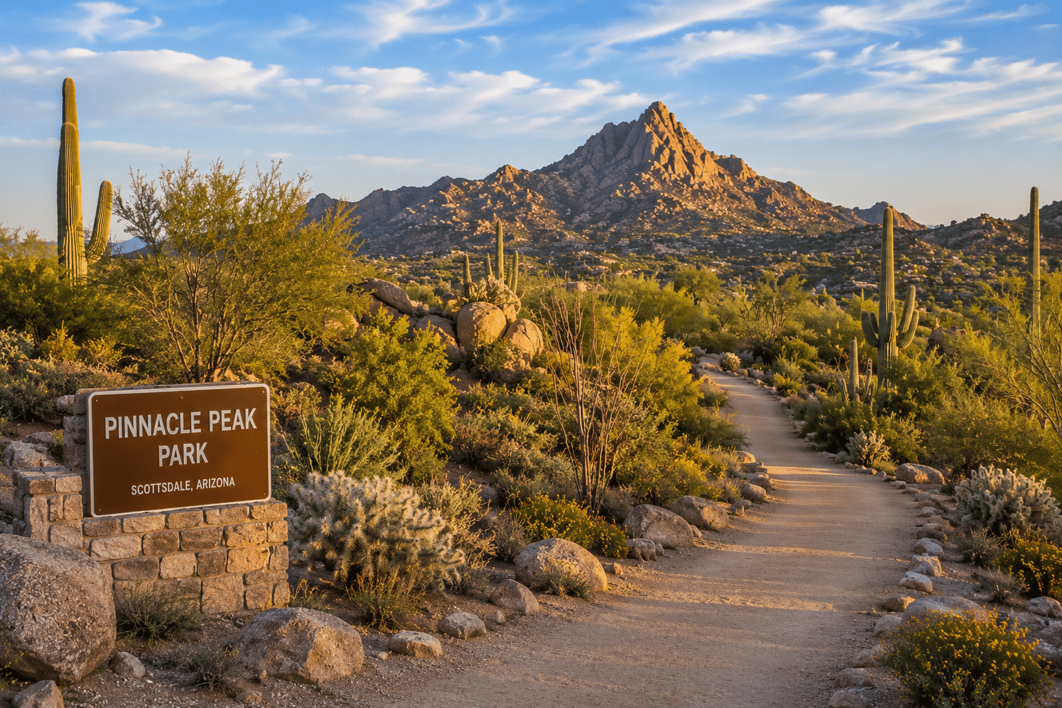 Pinnacle Peak Park hiking trail near Whisper Rock Scottsdale AZ