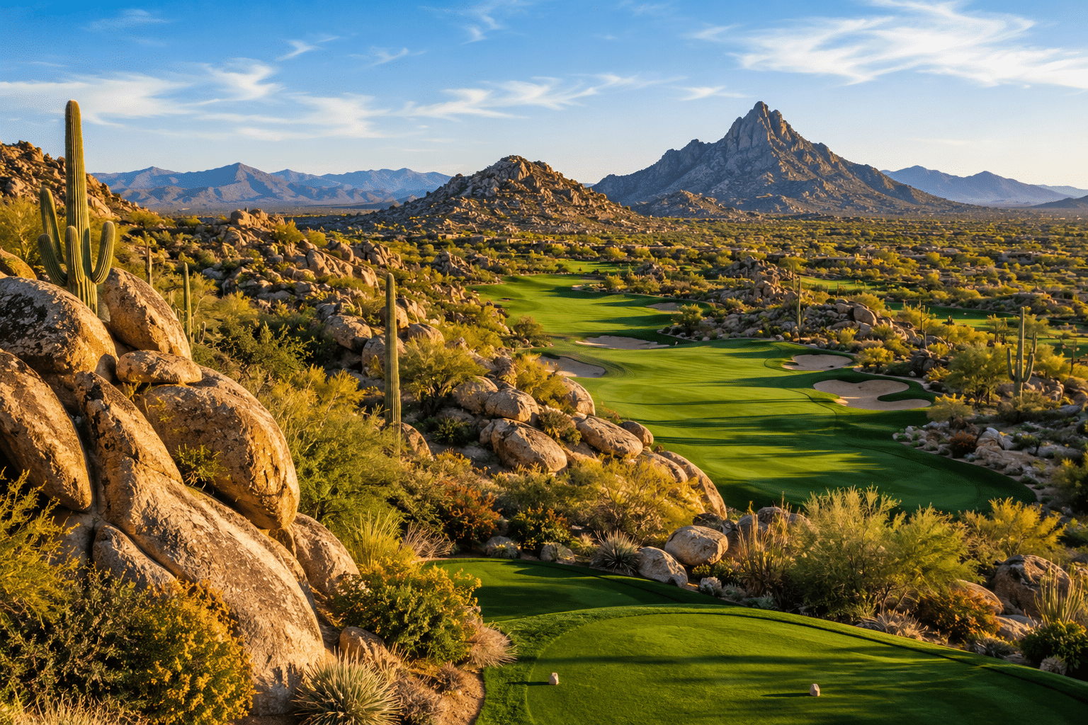 Whisper Rock Golf Club Upper Course granite boulder formations Pinnacle Peak views