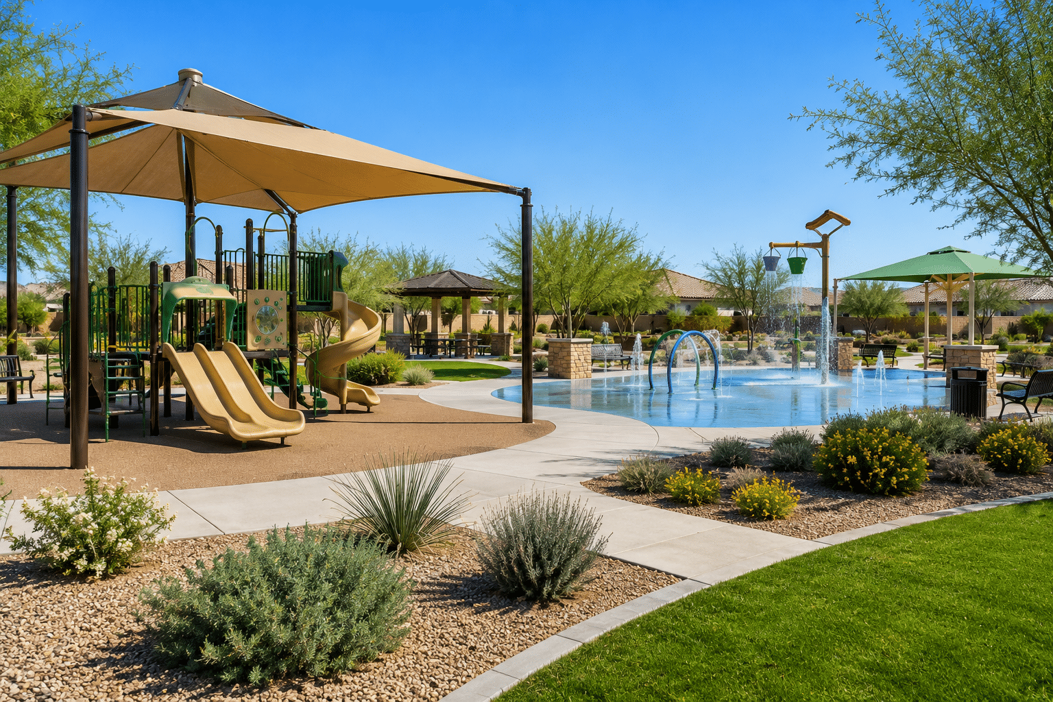 Fulton Estates Avondale family park playground and splash pad