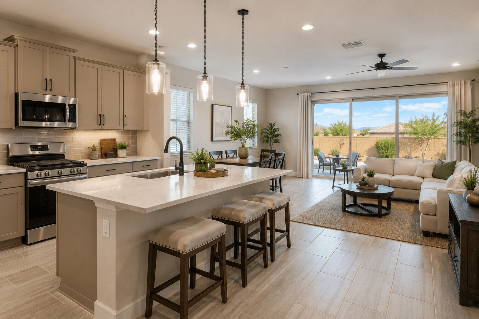 Fulton Homes floor plan open concept kitchen Avondale Arizona