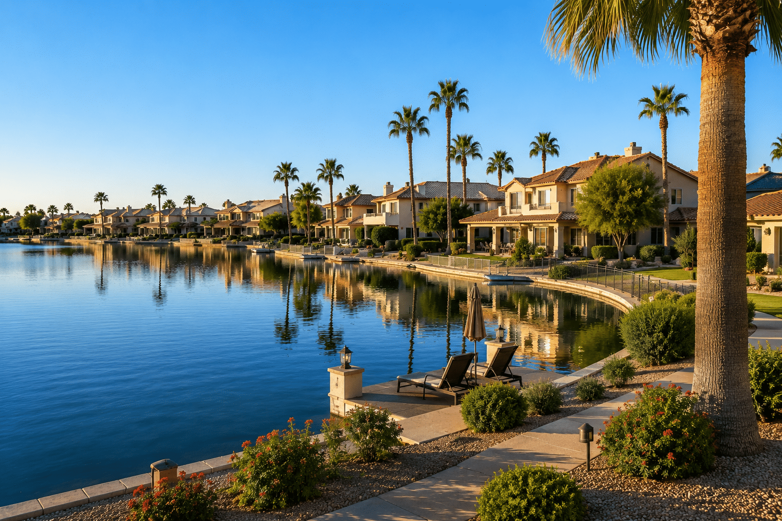 Garden Lakes Avondale single-family homes lakefront view