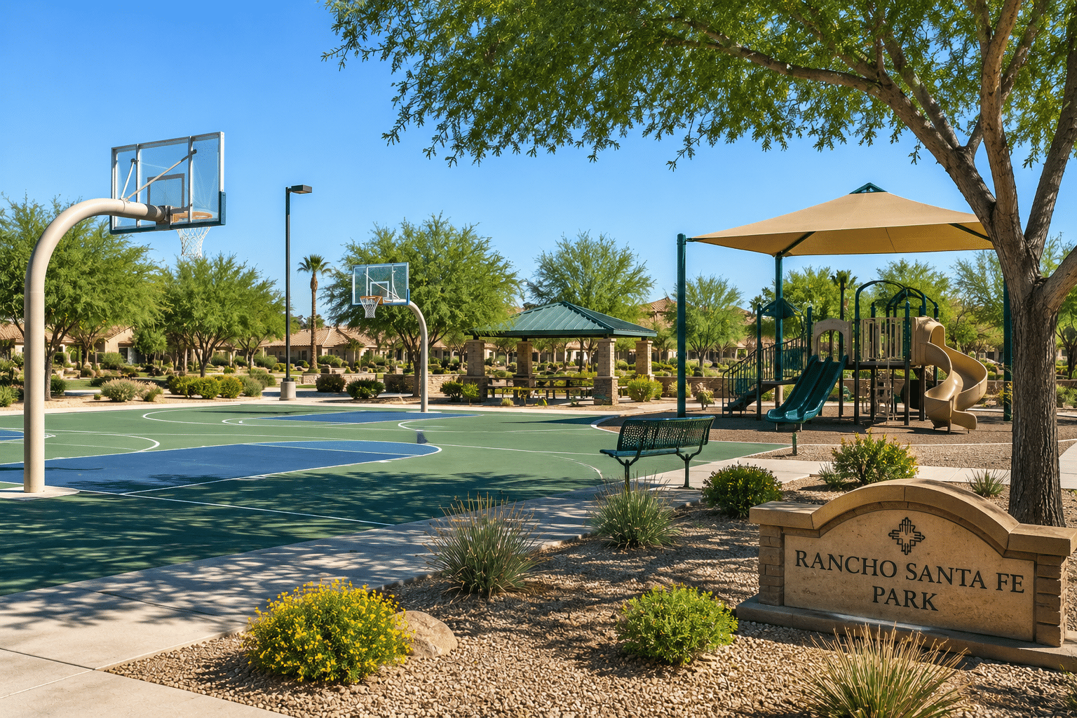 Rancho Santa Fe Avondale community park basketball courts and playground