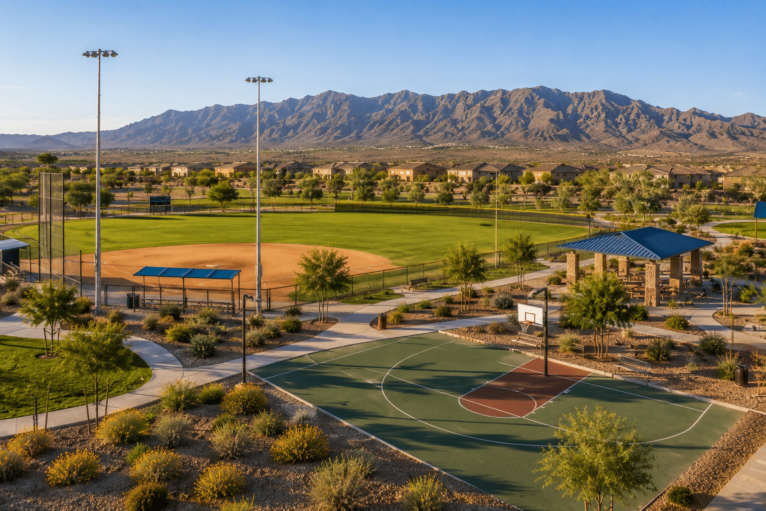 Blue Horizons community park baseball field basketball court Buckeye AZ