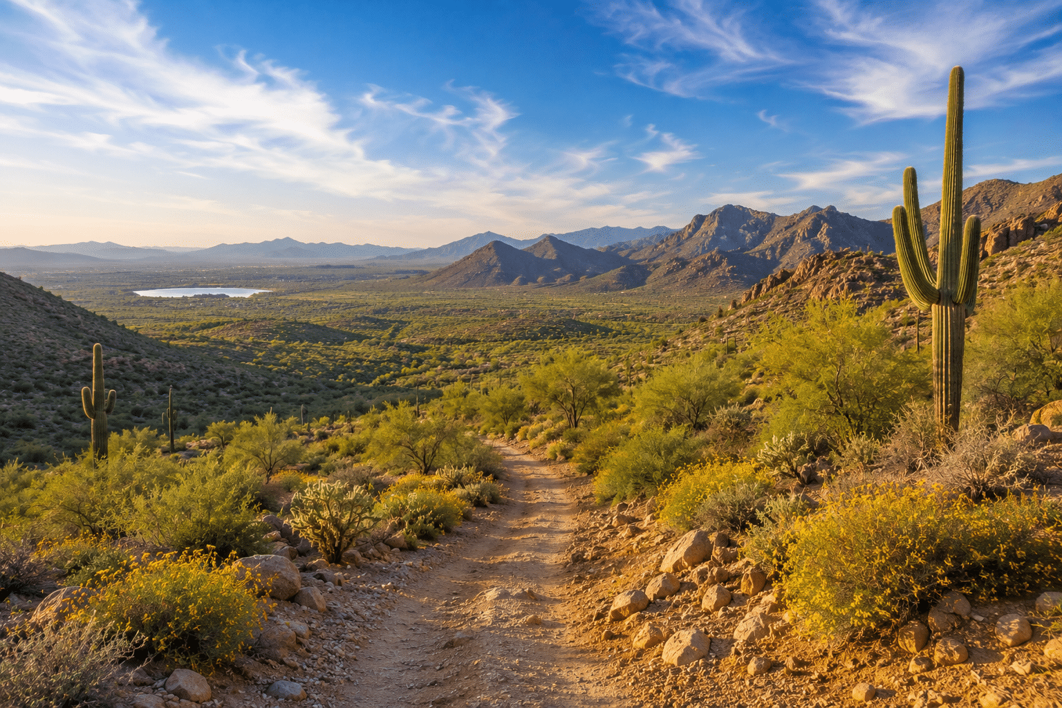 Estrella Mountain Regional Park hiking trail Sonoran Desert view