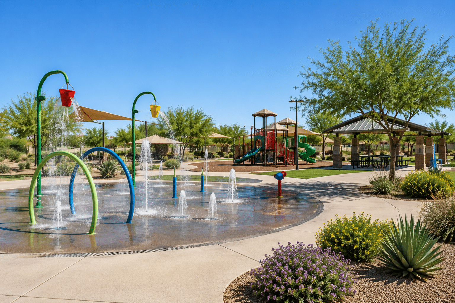 Avondale Friendship Park splash pad and playground near Donatela