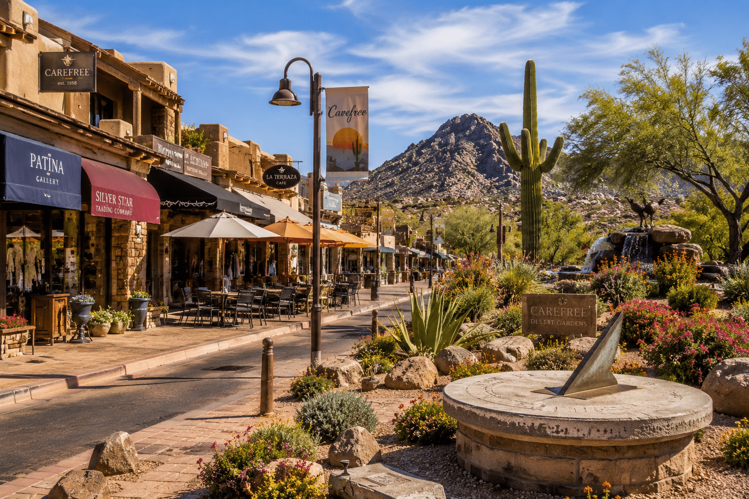 Carefree Easy Street dining boutiques Carefree Sundial Arizona