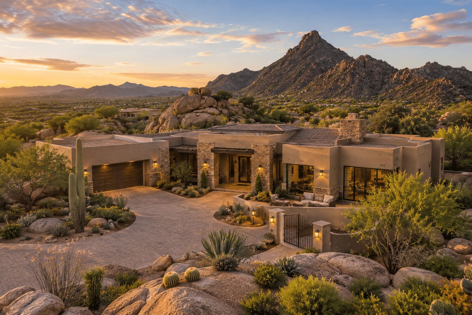Sentinel Rock Estates custom luxury home desert mountain view
