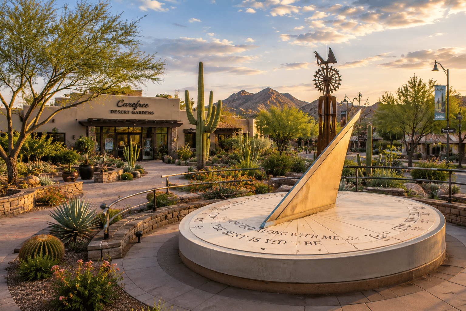 Carefree Desert Gardens Town Center Sundial Arizona