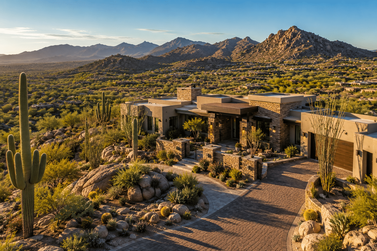 Cow Track Estates Carefree Arizona ridge-top home with mountain vistas