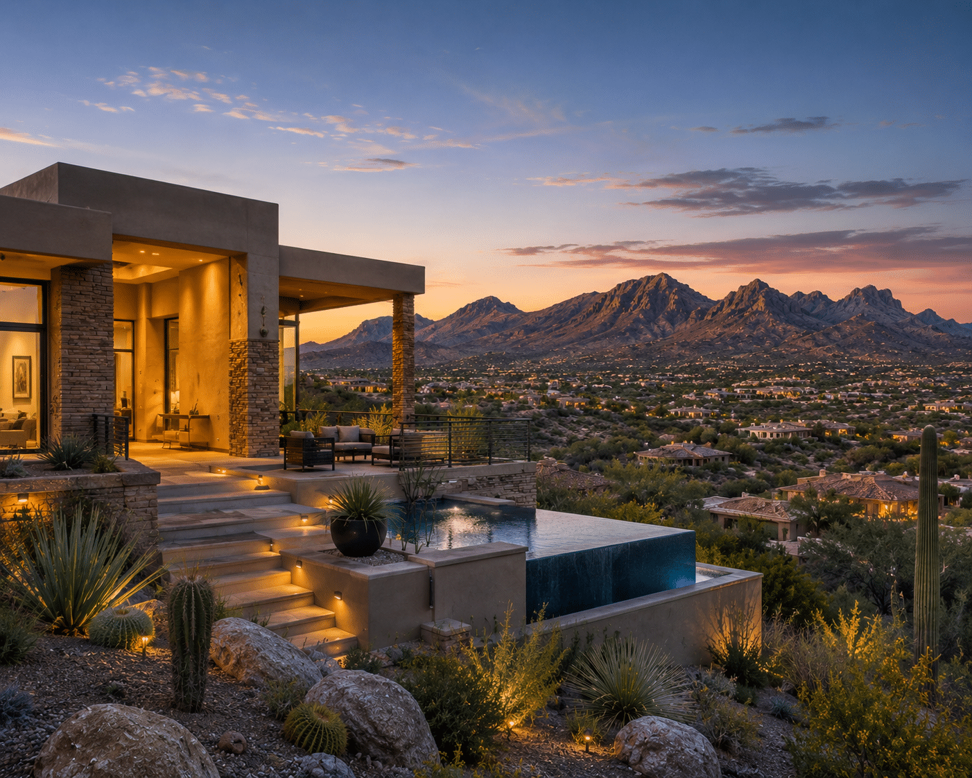 Desert Canyon real estate elevated desert modern home Four Peaks view