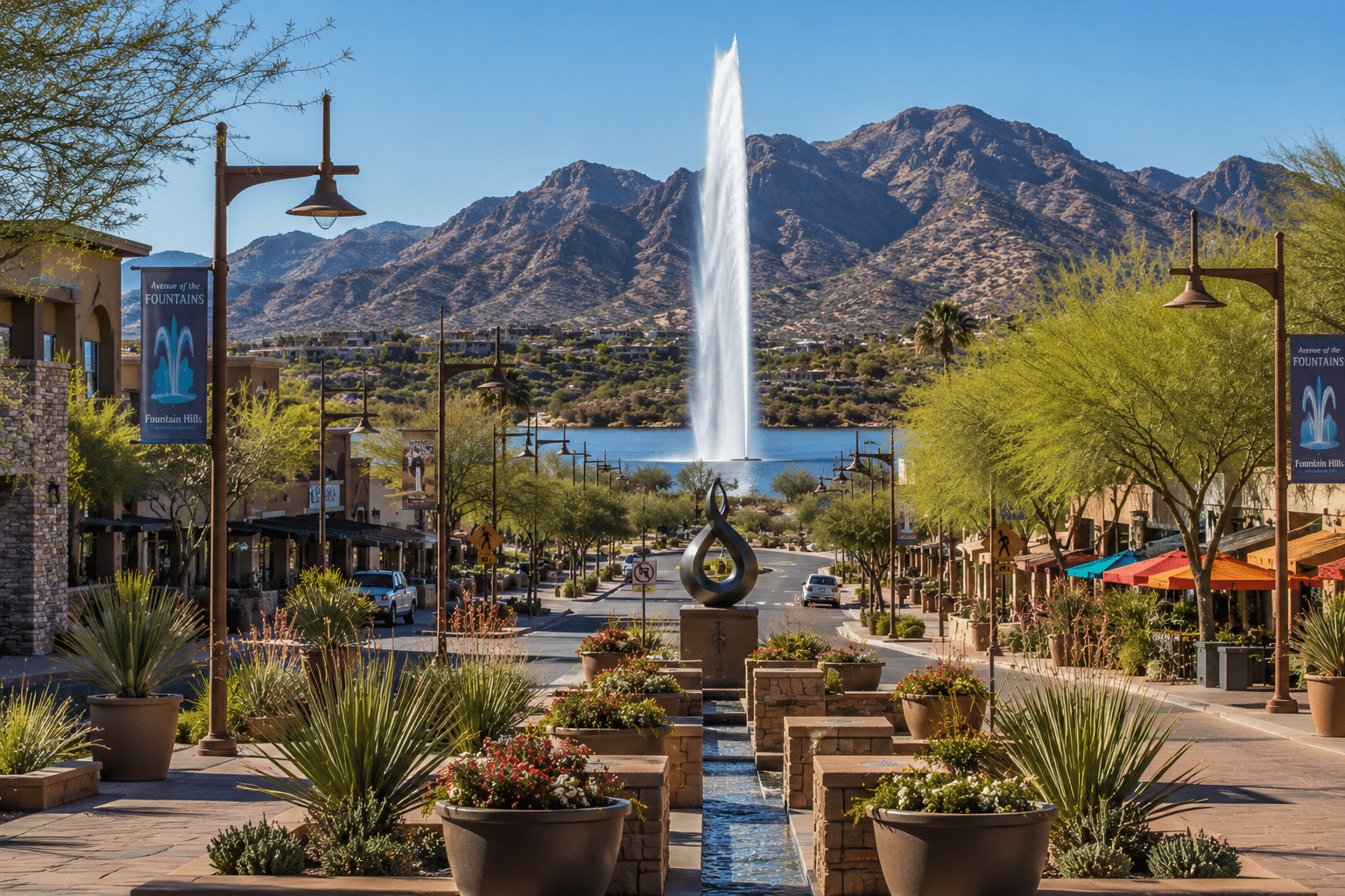 Avenue of the Fountains Fountain Hills downtown fountain landmark