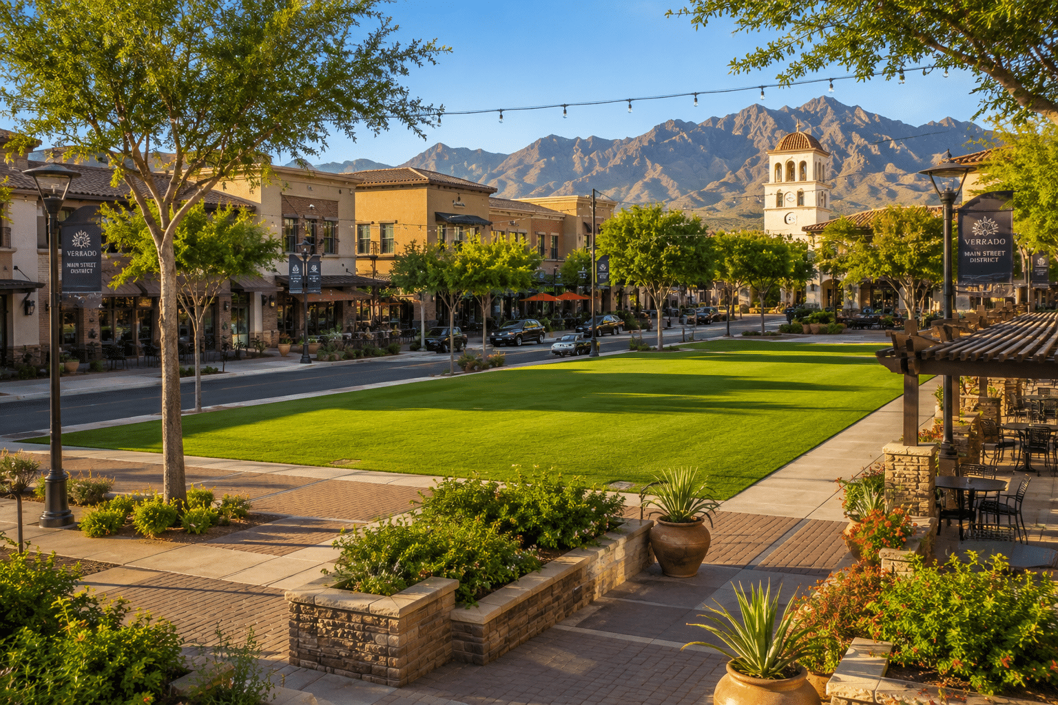Verrado Main Street District Village Green walkable downtown