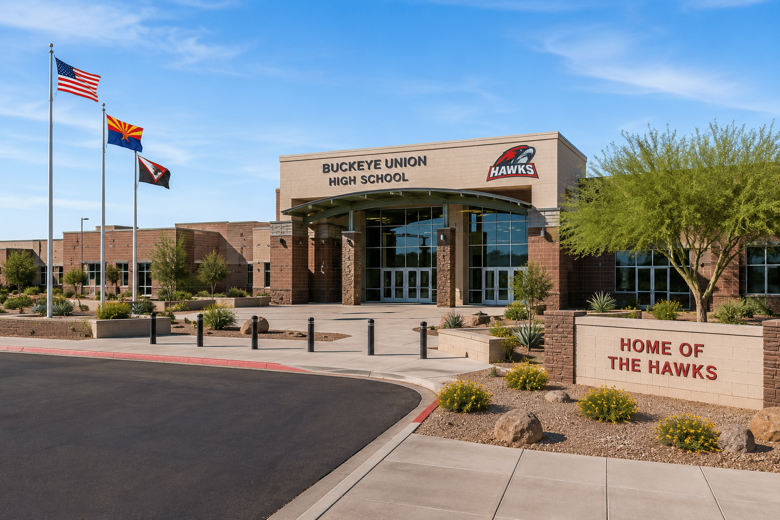 Buckeye Union High School Hawks campus exterior Buckeye AZ