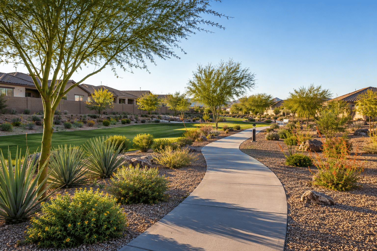 Westpark Buckeye neighborhood walking path greenbelt desert landscaping