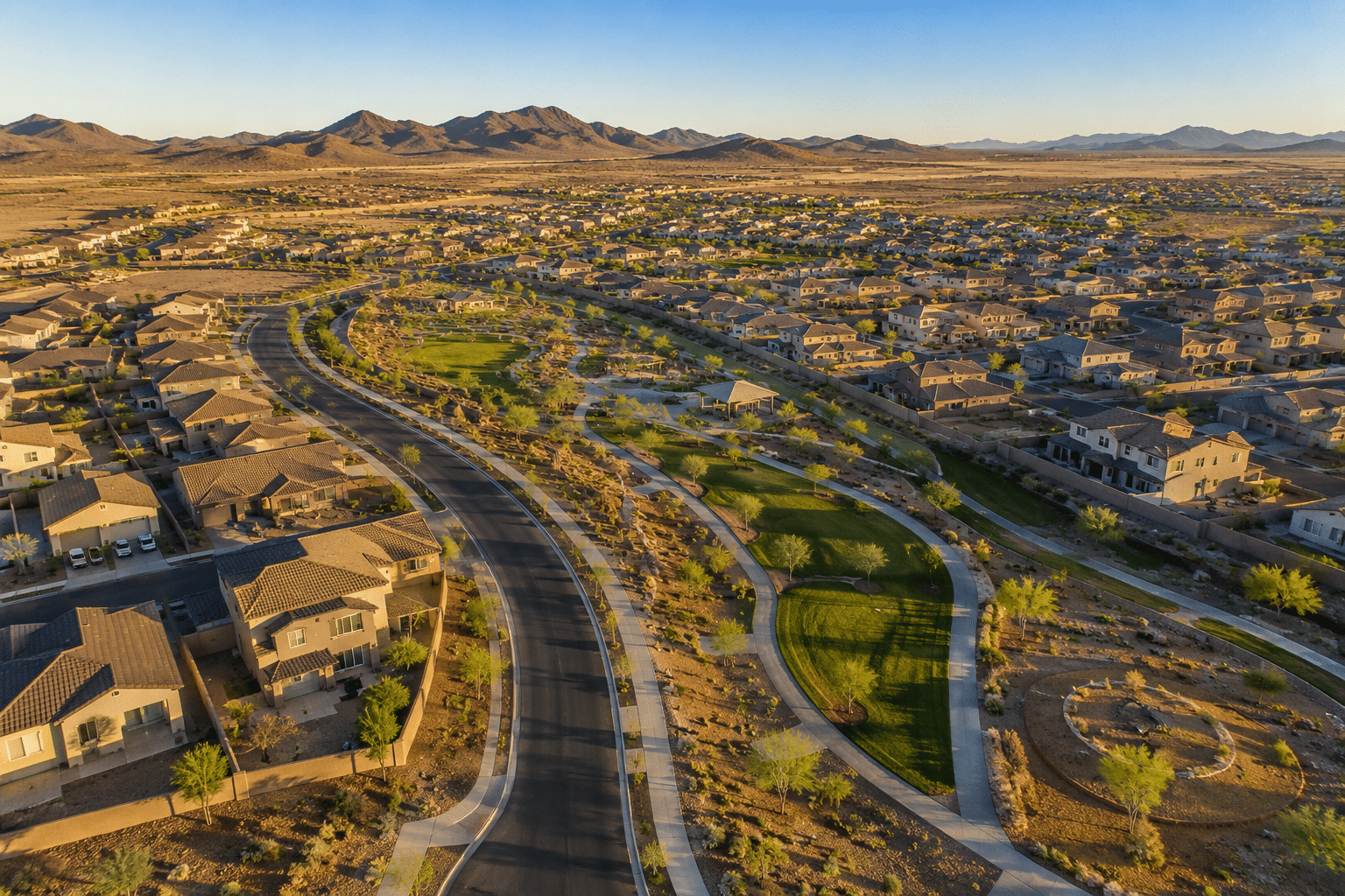 Westpark Buckeye AZ homes for sale aerial view master-planned community