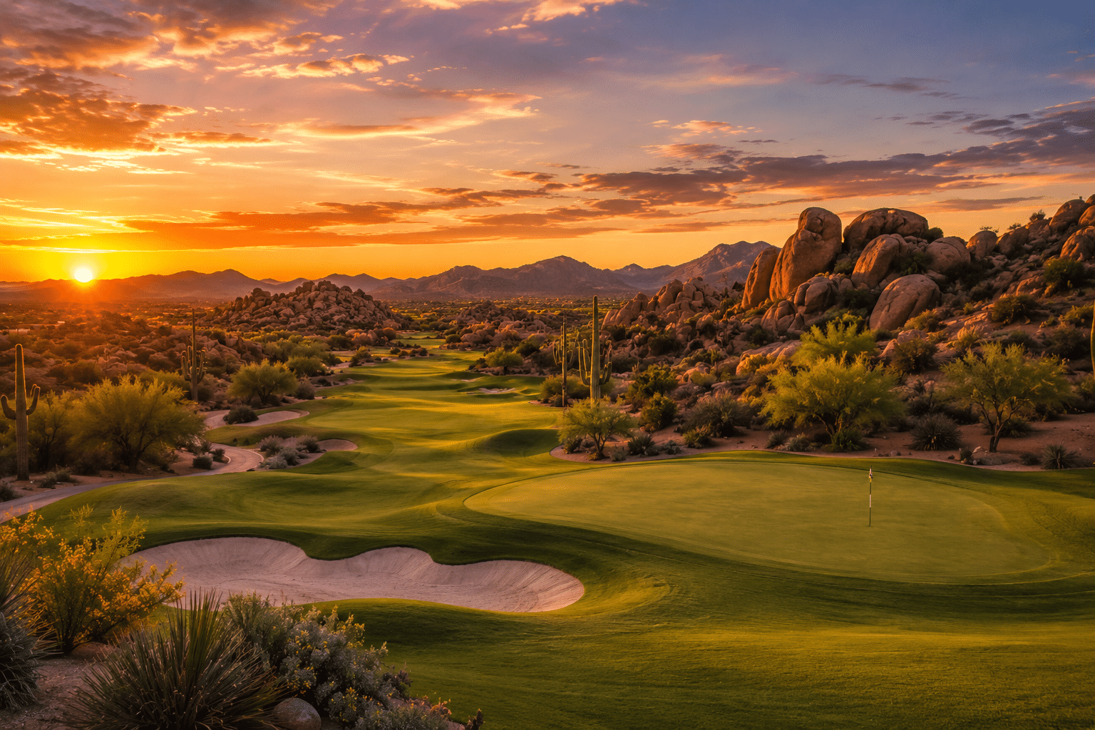 The Boulders Golf Club North Course Jay Morrish championship golf sunset