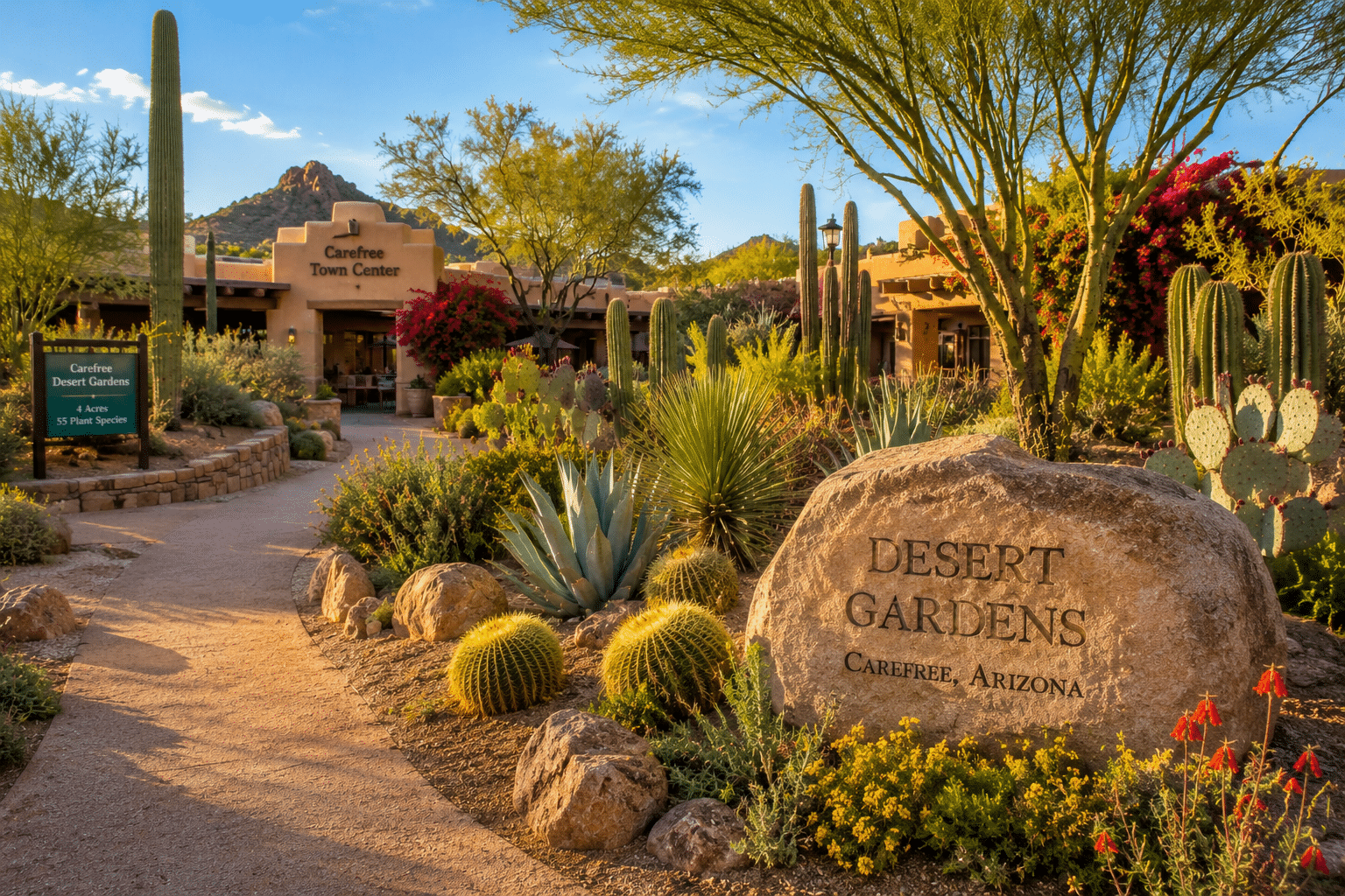 Carefree Desert Gardens botanical garden near Crossings at Carefree homes for sale
