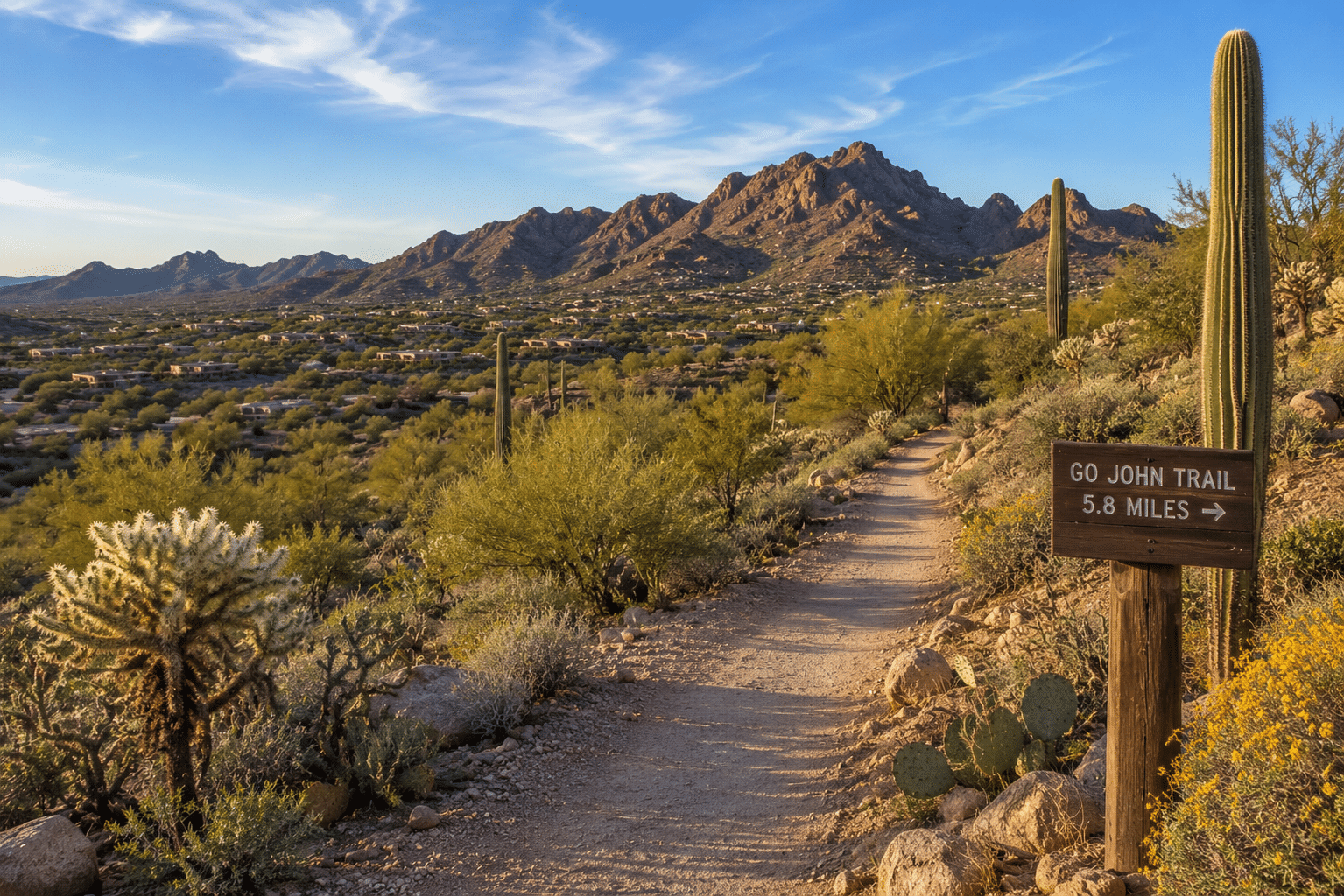 Cave Creek Regional Park Go John Trail near Crossings at Carefree AZ