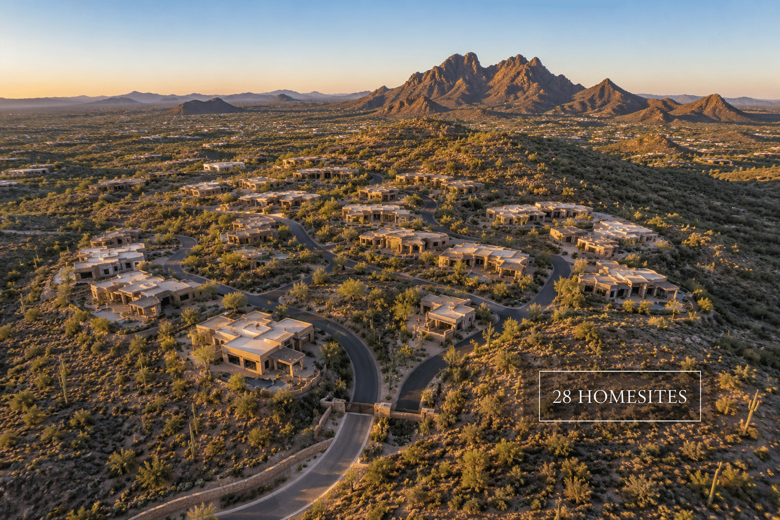 Crossings at Carefree aerial view of 28-homesite enclave Carefree AZ