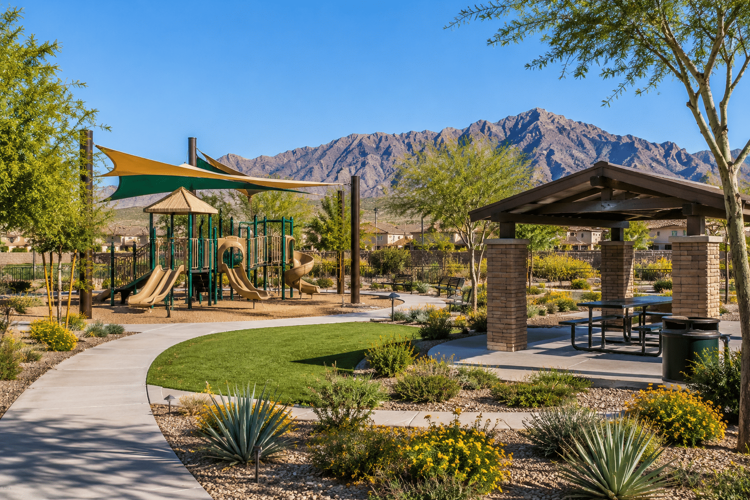 Windrose community park playground and ramada West Valley Arizona