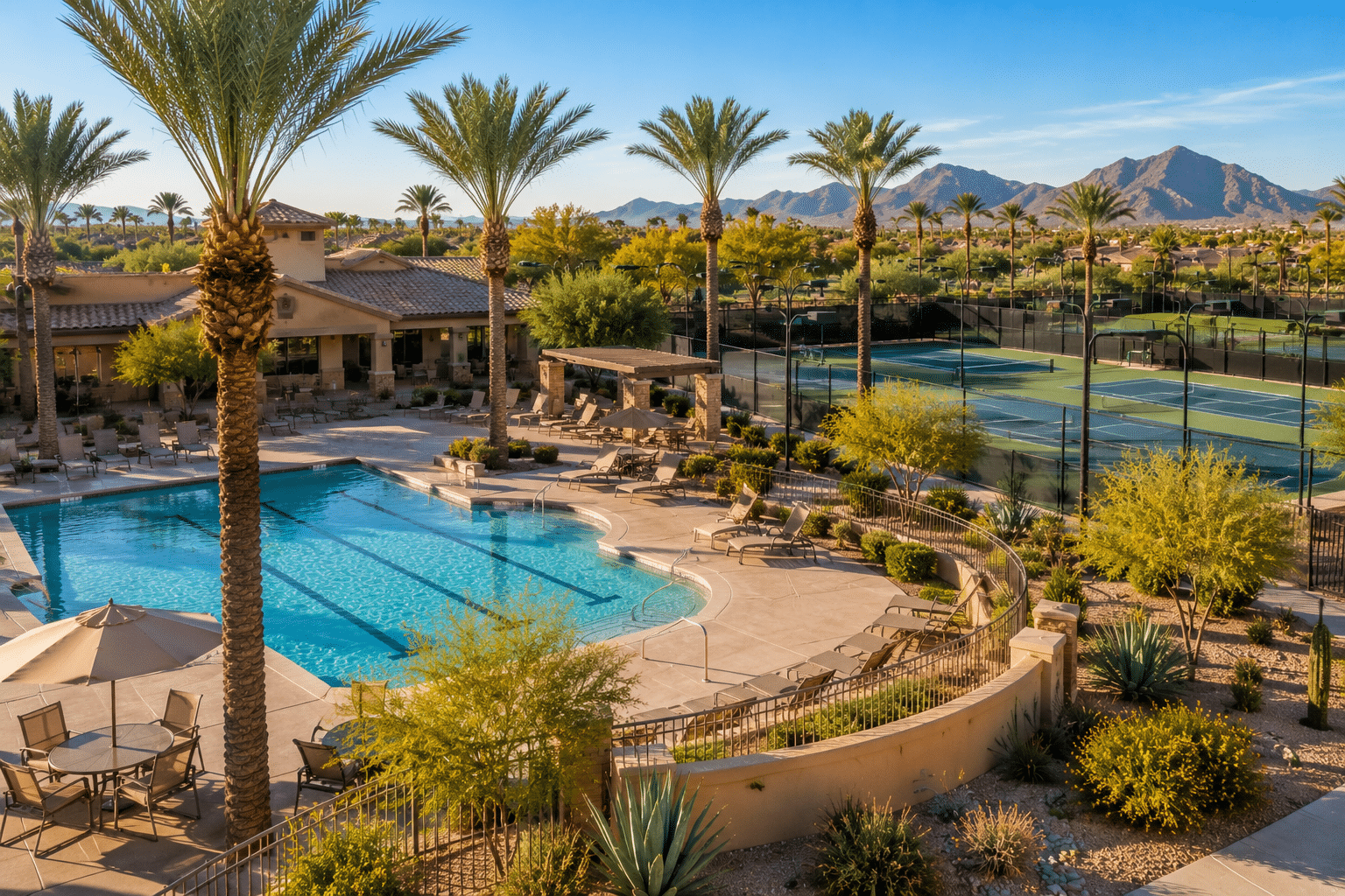 Palm Valley Community Center swimming pool and tennis courts Goodyear AZ