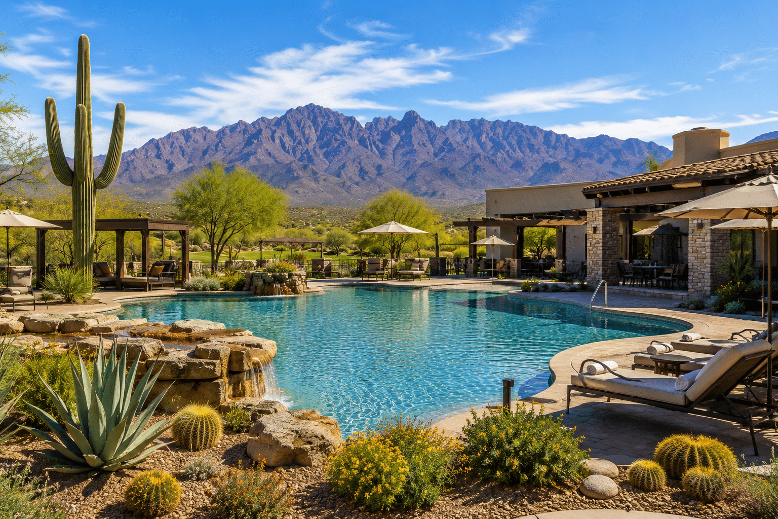 Trilogy at Verde River resort pool and mountain views Sonoran Desert