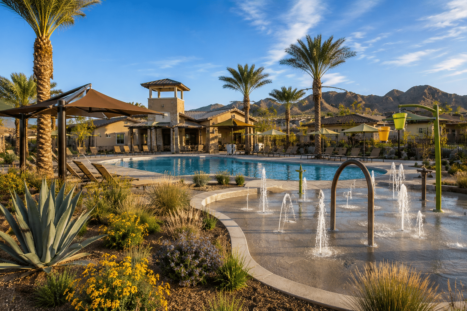 Paradisi resort-style pool and splash pad Surprise Arizona